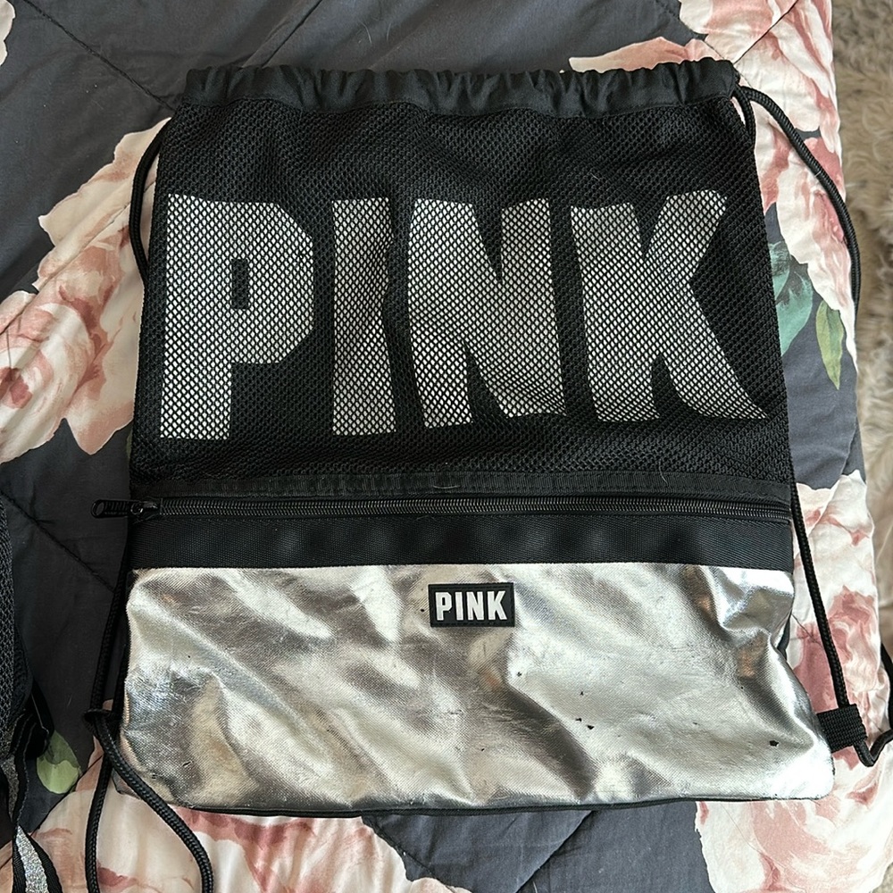 vs pink drawstring backpack